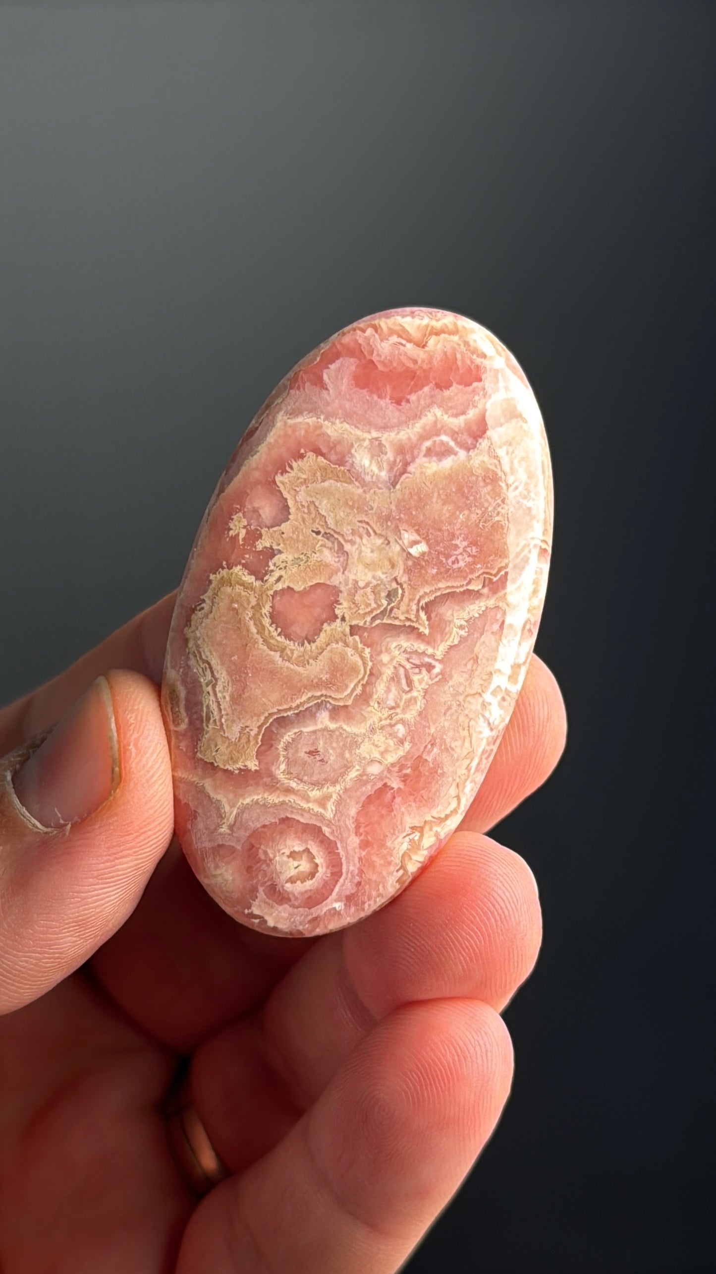 Pink Rhodochrosite Crystal Palm Stone Lot