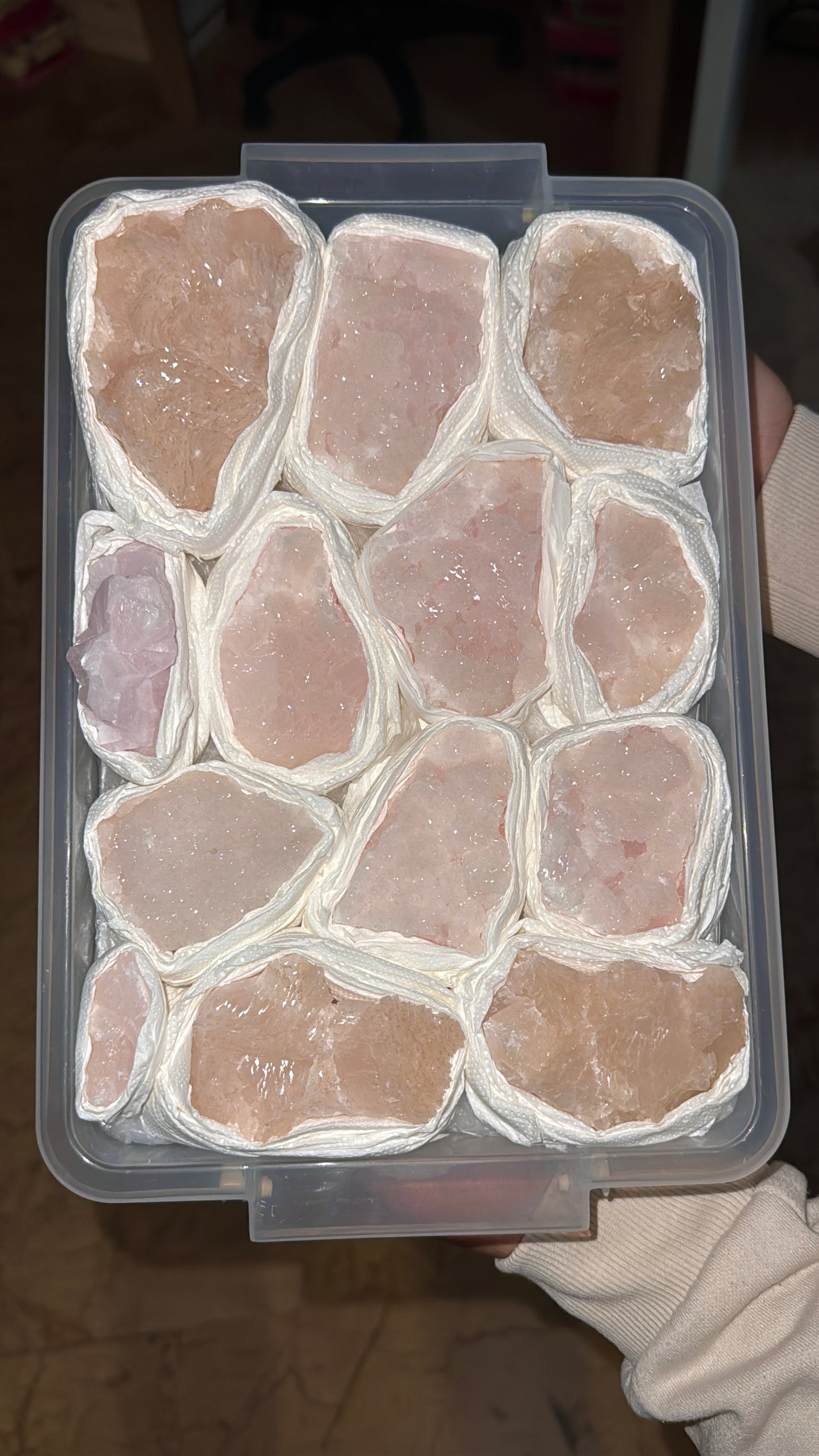 UV Pink Mangano Calcite Crystal Lot