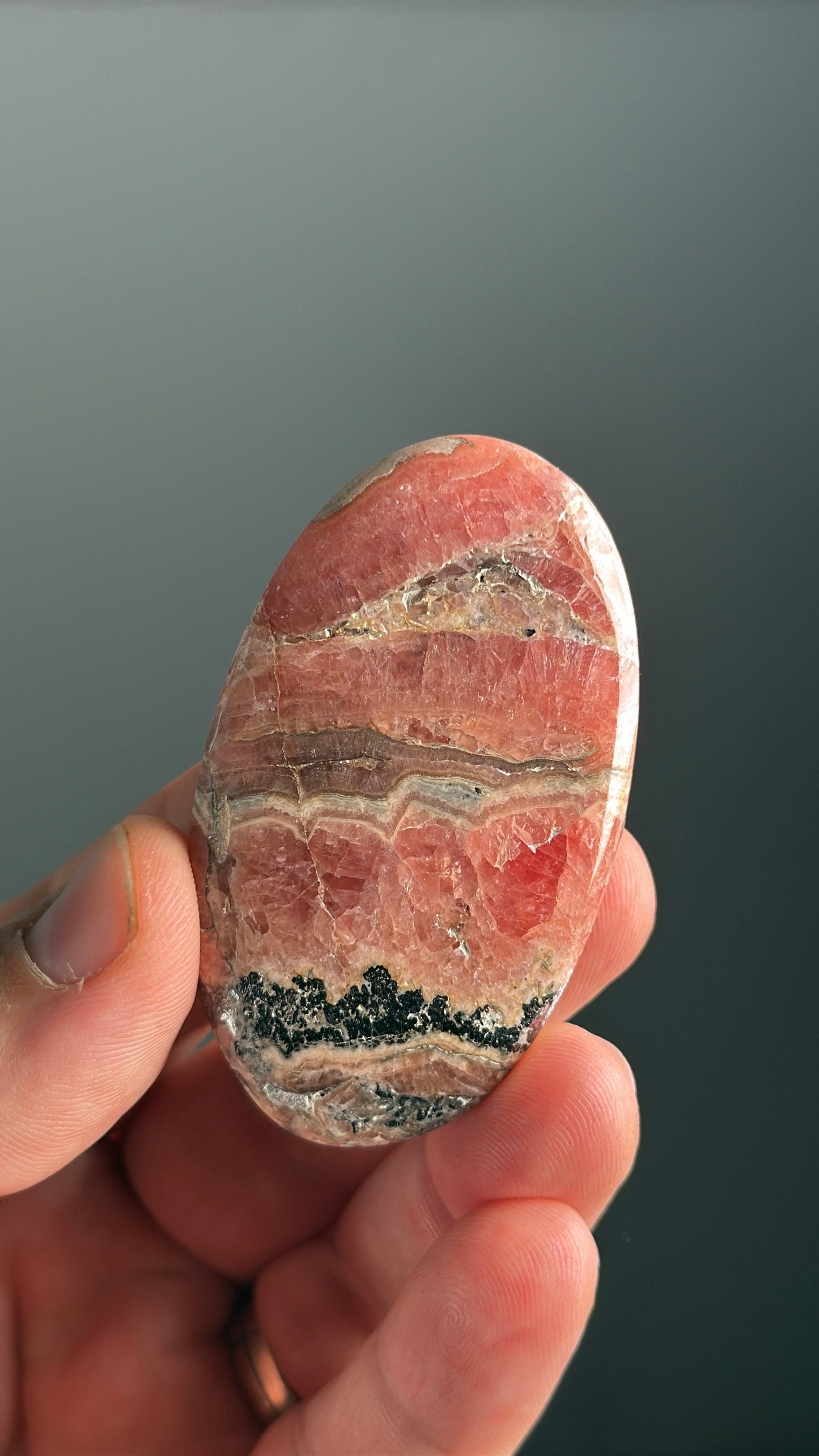 Pink Rhodochrosite Crystal Palm Stone Lot