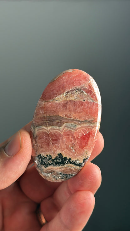 Pink Rhodochrosite Crystal Palm Stone Lot