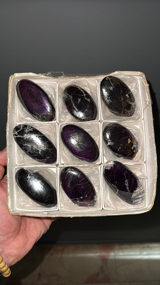 Purpurite Crsytal Palm Stone Lot