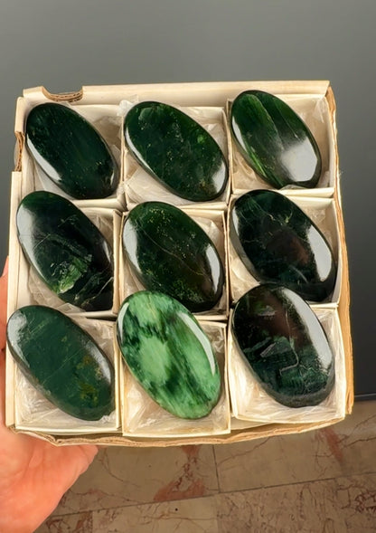 Green Kyanite Crystal Palm Stone