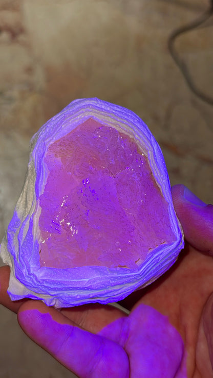 UV Pink Mangano Calcite Crystal Lot