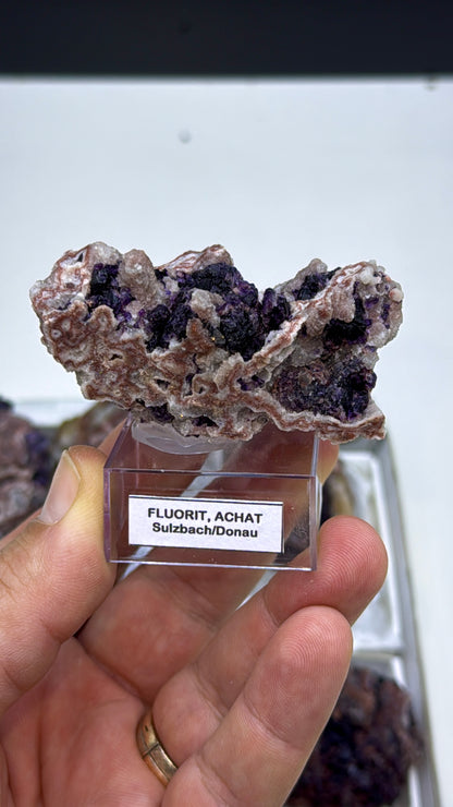 Purple Fluorite with Druzy Chalcedony Lot