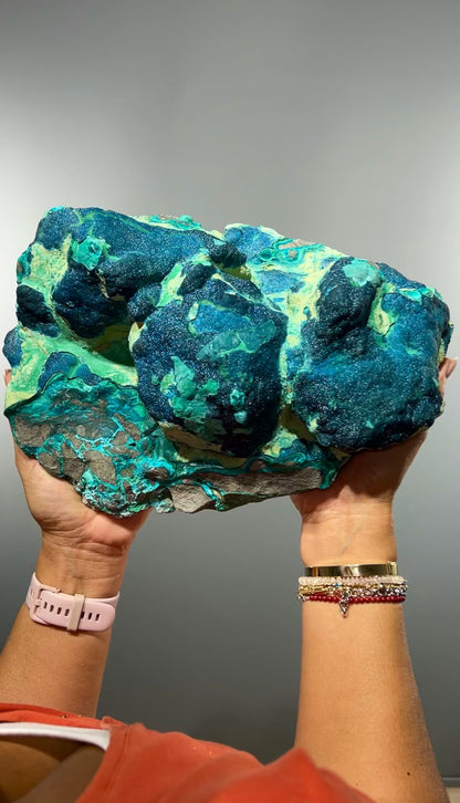 Blue Cornetite with Malachite Crystal Specimen