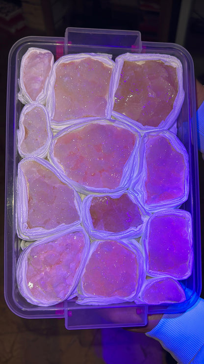 UV Pink Mangano Calcite Crystal Lot