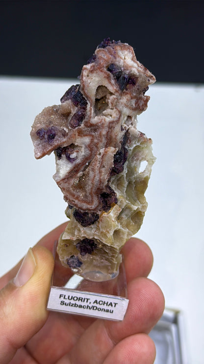 Purple Fluorite with Druzy Chalcedony Lot