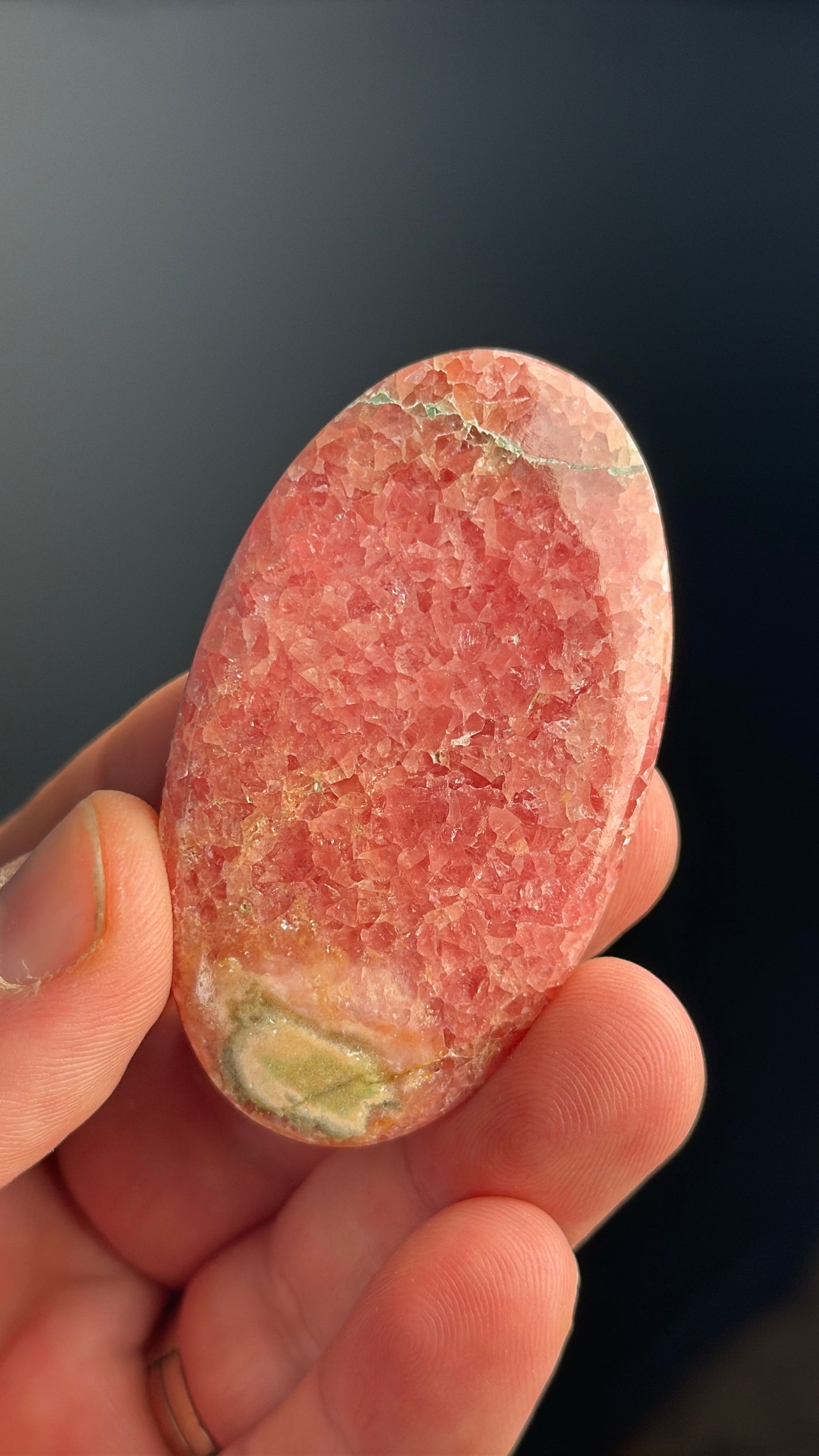 Pink Rhodochrosite Crystal Palm Stone Lot