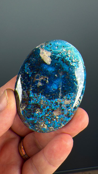 Blue Shattuckite with Cuprite Palm Stone Lot