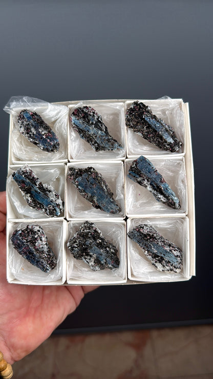 Kyanite with garnet, albite, biotite and Quartz Specimen Lot