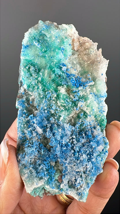 Druzy  Blue Shattuckite with Quartz Crystal Specimen