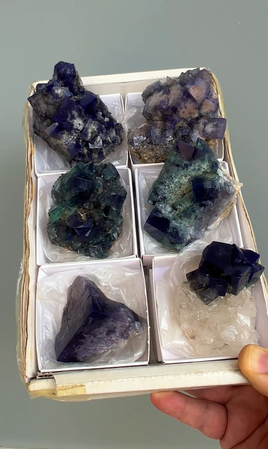 Color Change Green-Purple Fluorite  Crystal Lot