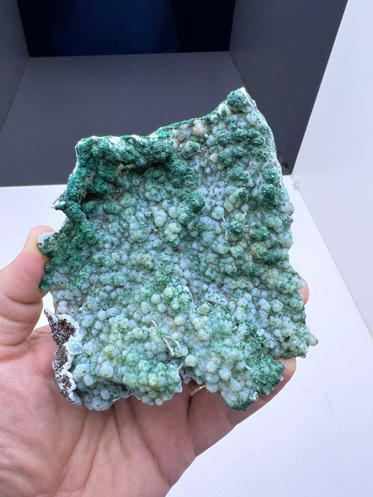 Malachite on Druzy Chalcedony Stallactite Specimen