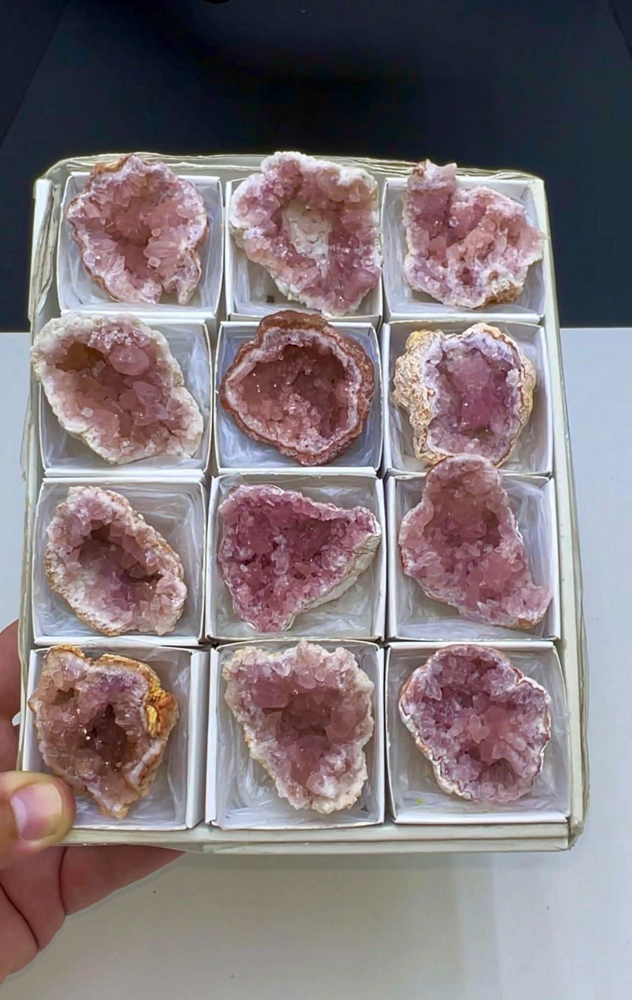 Pink Amethyst Crystal Specimen Lot - 12 Pieces