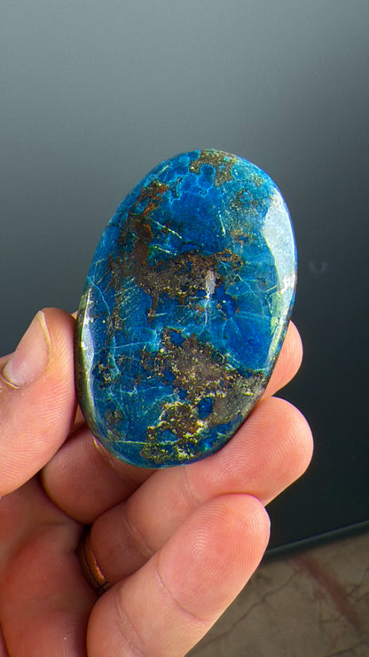 Blue Shattuckite with Cuprite Palm Stone Lot