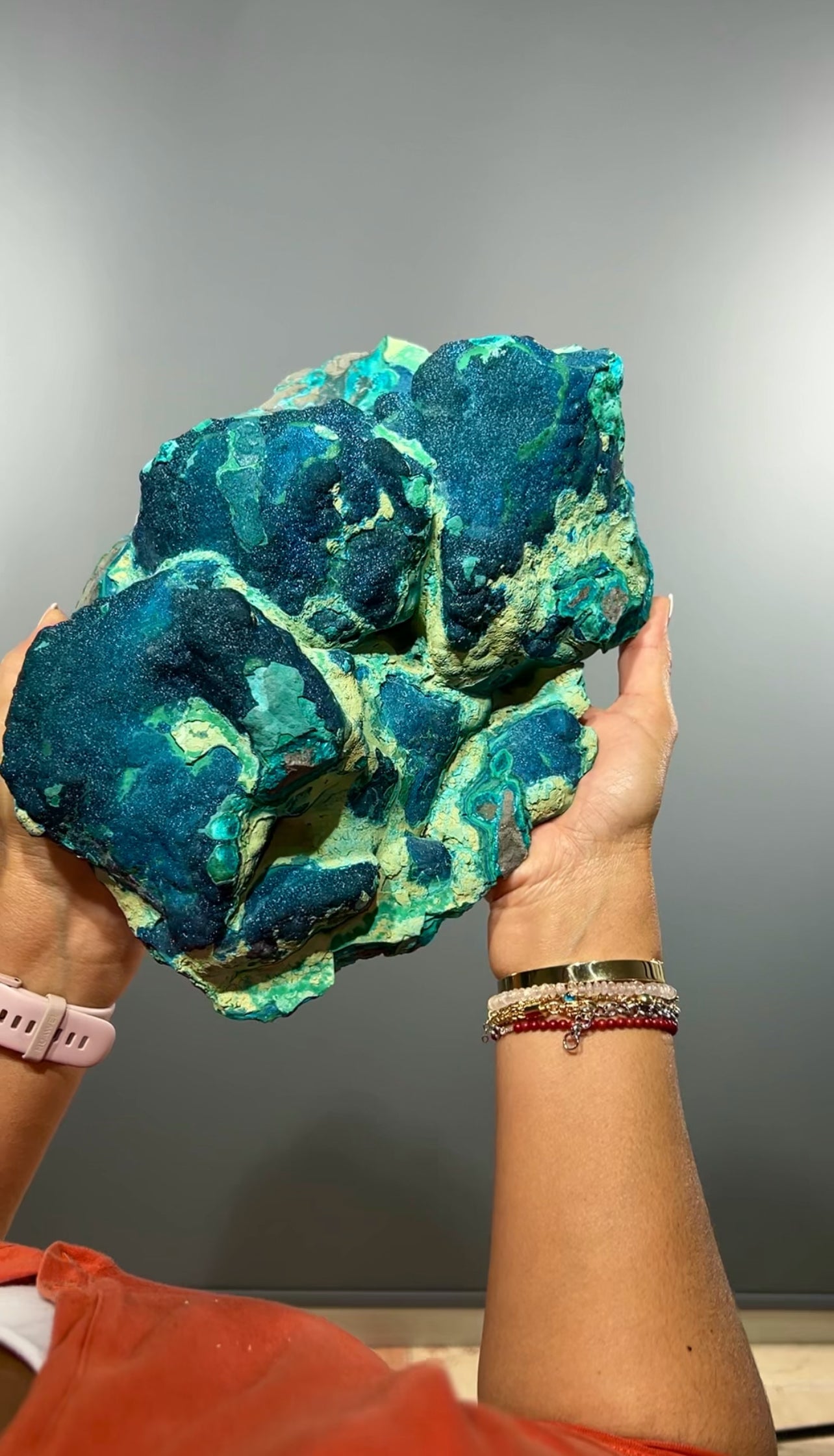 Blue Cornetite with Malachite Crystal Specimen