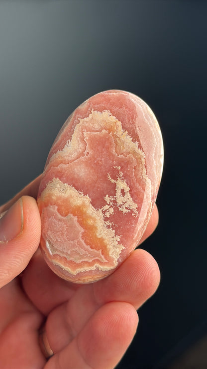 Pink Rhodochrosite Crystal Palm Stone Lot