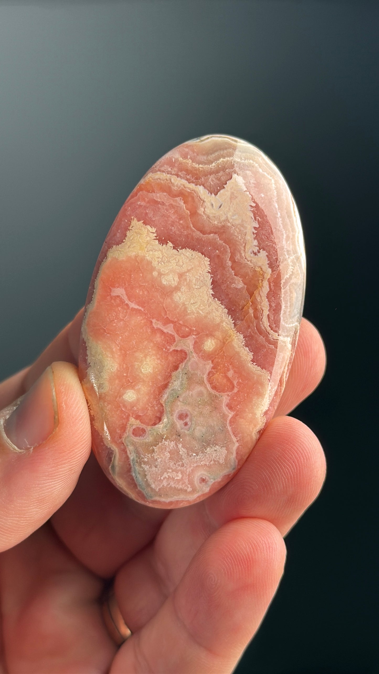 Pink Rhodochrosite Crystal Palm Stone Lot