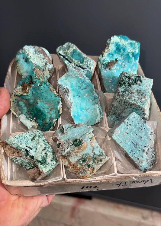 Druzy Blue Chrysocolla Lot-9 pieces