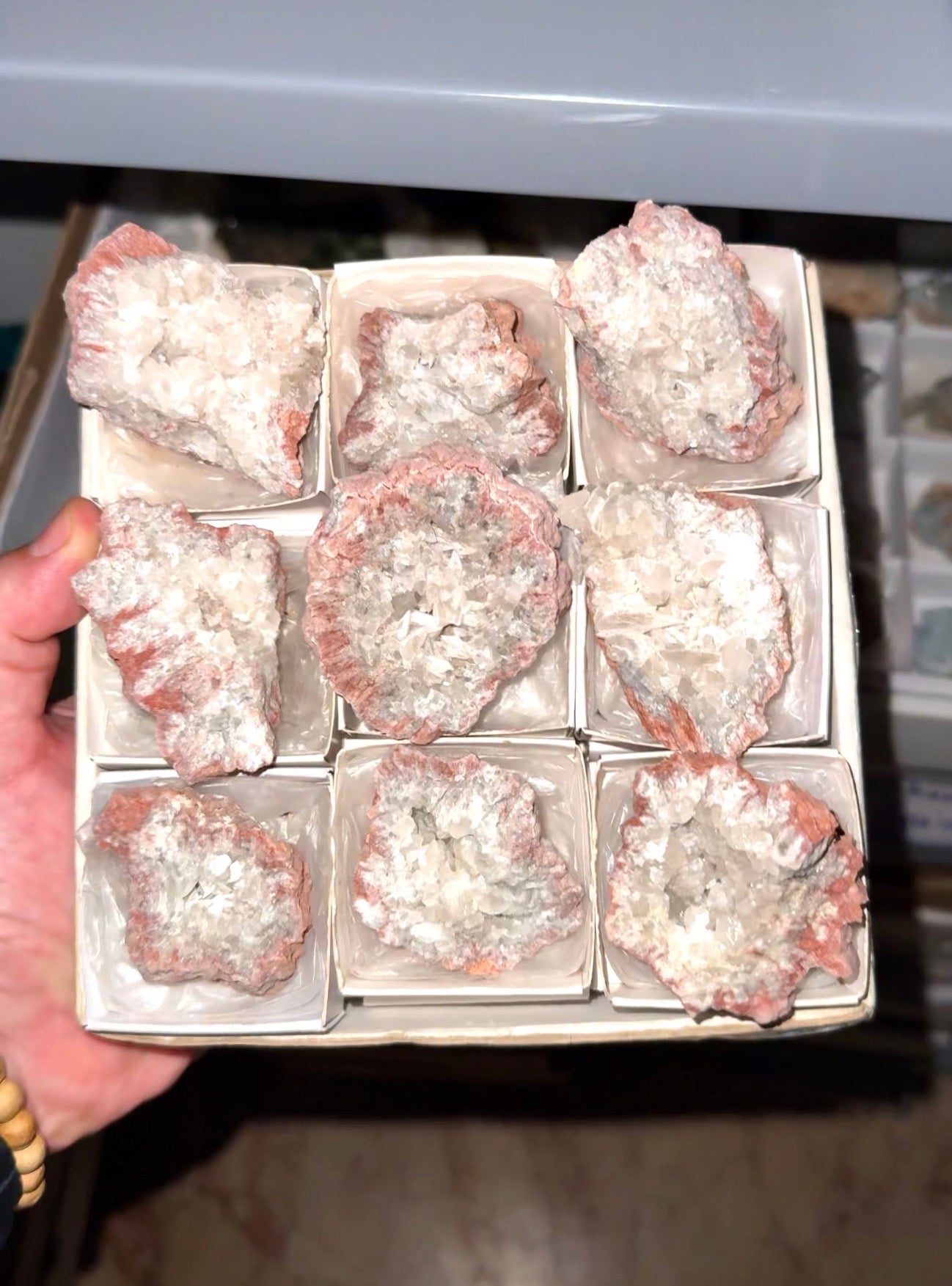 Watermelon Calcite Specimen Lot