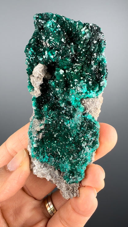 Dioptase with Quartz Mineral Specimen