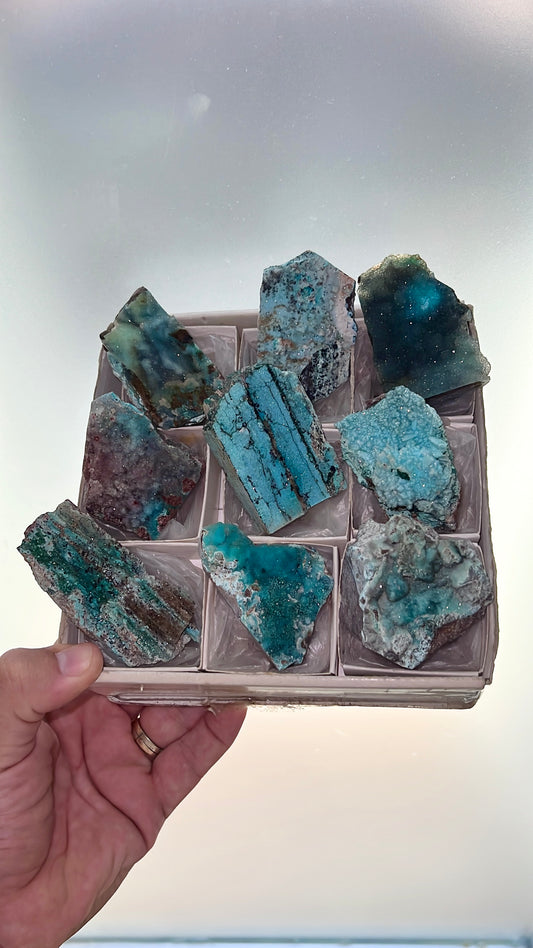 Druzy Blue Chrysocolla Lot-9 pieces