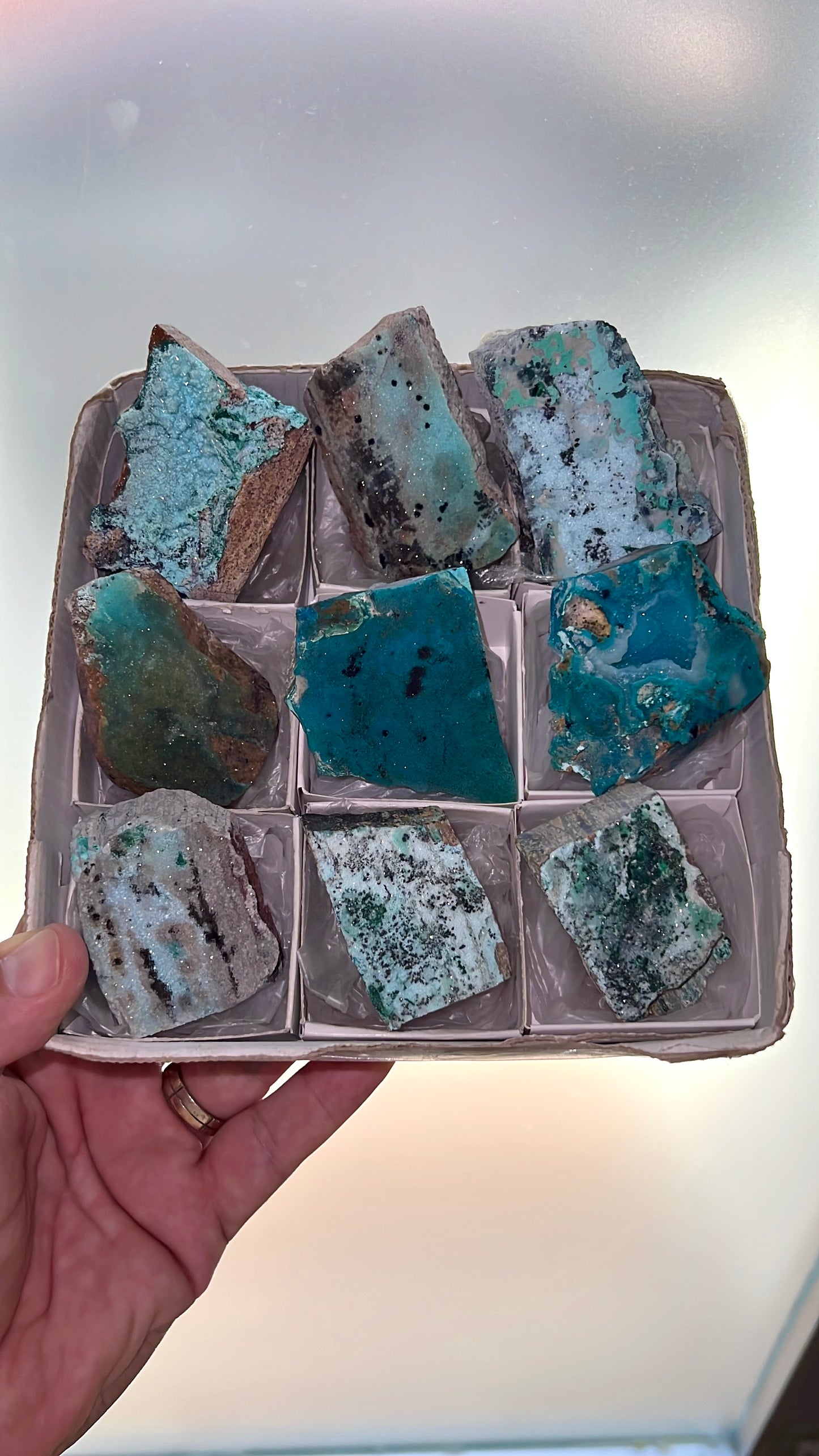 Druzy Blue Chrysocolla Lot-9 pieces