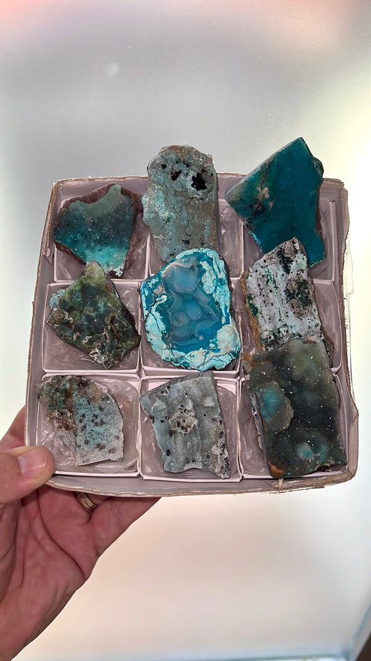 Druzy Blue Chrysocolla Lot-9 pieces