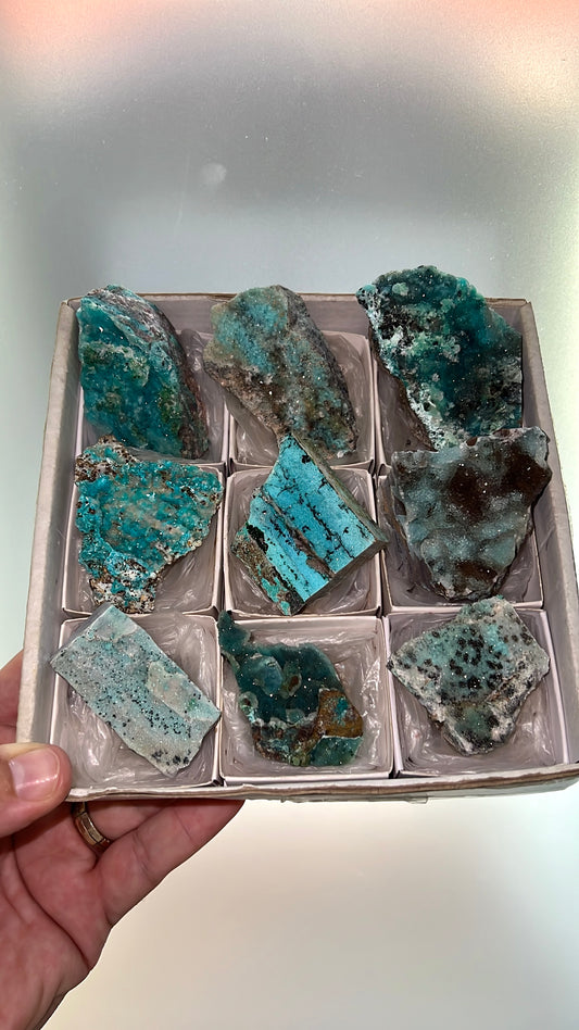 Druzy Blue Chrysocolla Lot-9 pieces