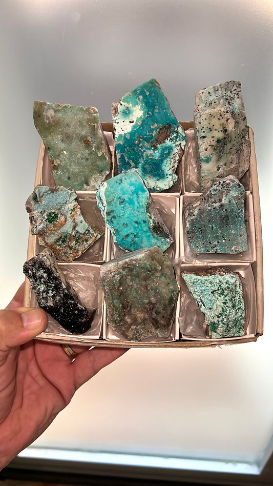 Druzy Blue Chrysocolla Lot-9 pieces