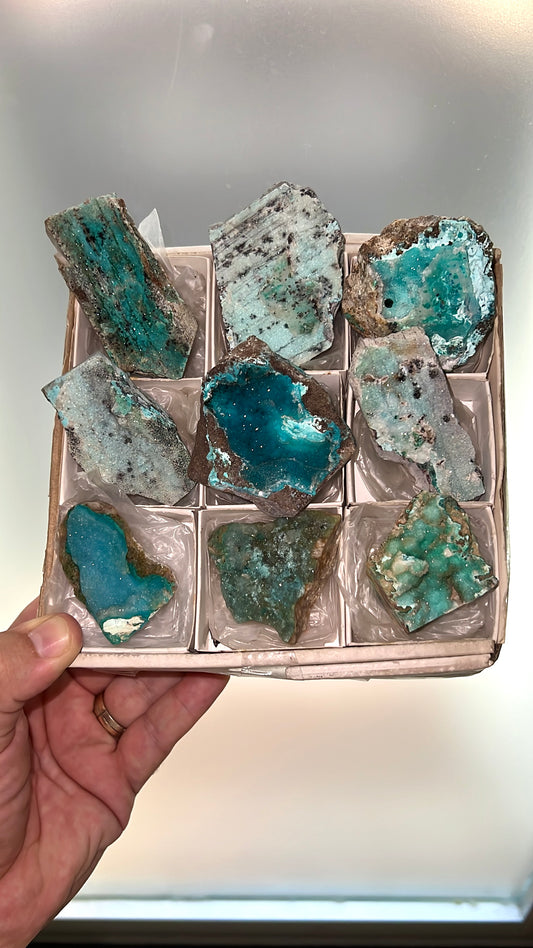 Druzy Blue Chrysocolla Lot-9 pieces