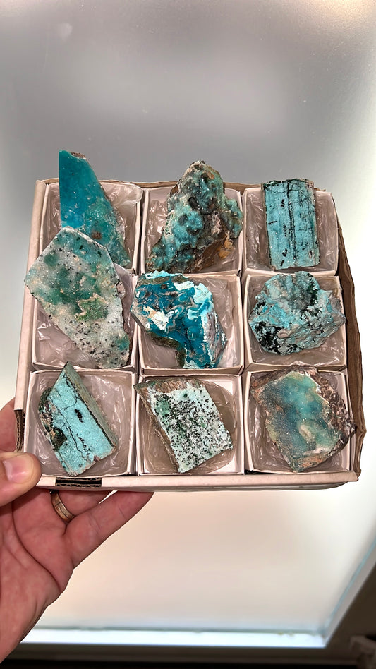 Druzy Blue Chrysocolla Lot-9 pieces