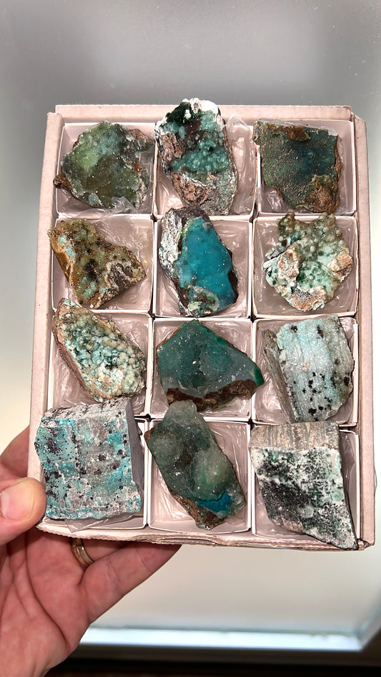 Druzy Blue Chrysocolla Lot-12 pieces