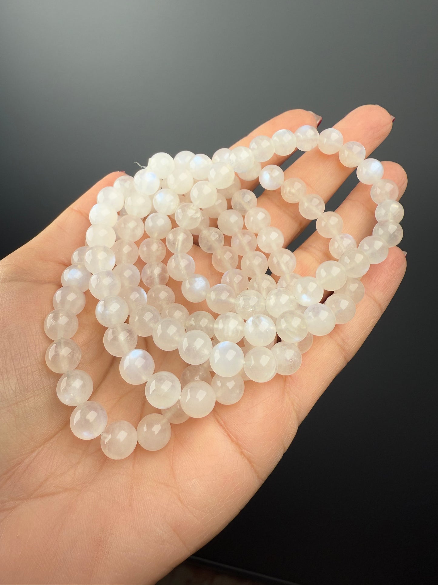 8 MM Moonstone Bracelets (5 Pieces)