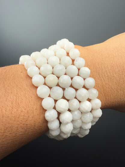 8 MM Moonstone Bracelets (5 Pieces)