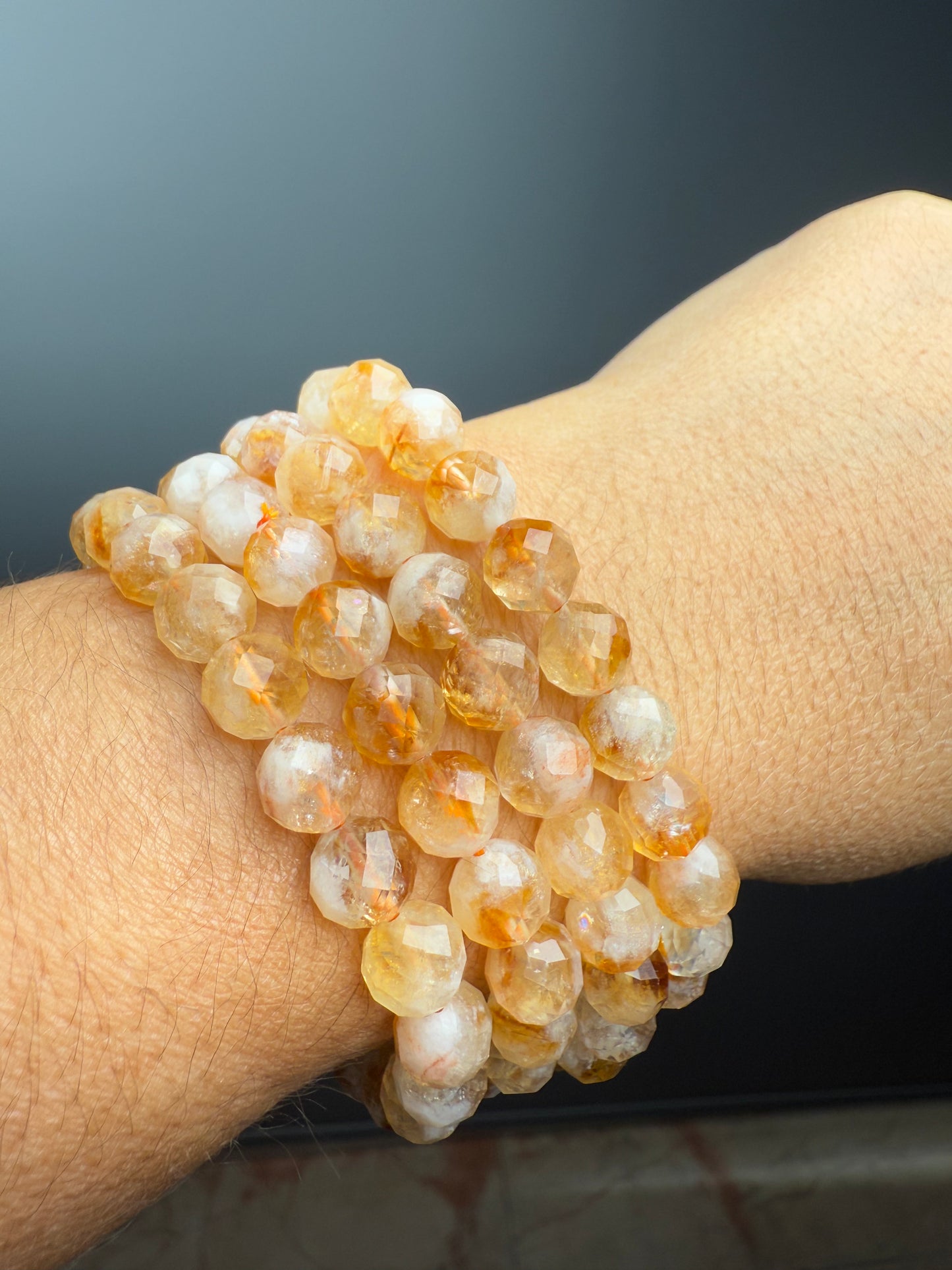 8 MM Citrine Bracelets (4 Pieces)