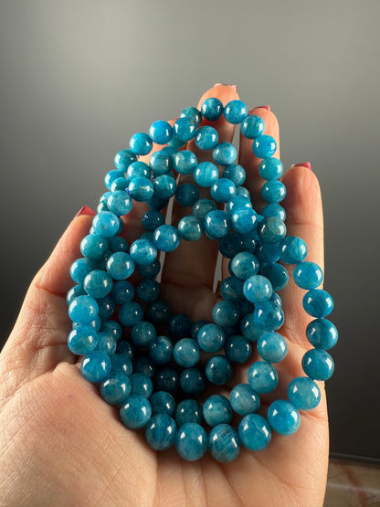 7 MM Blue Apatite Bracelets (8 Pieces)