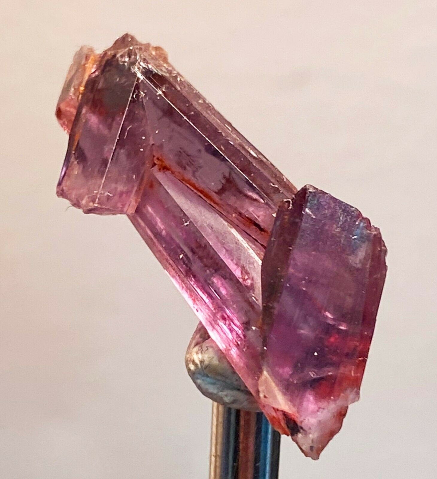 Rarest Piece ! Red Orange, V Shaped, Color Change Csarite Diaspore Specimen