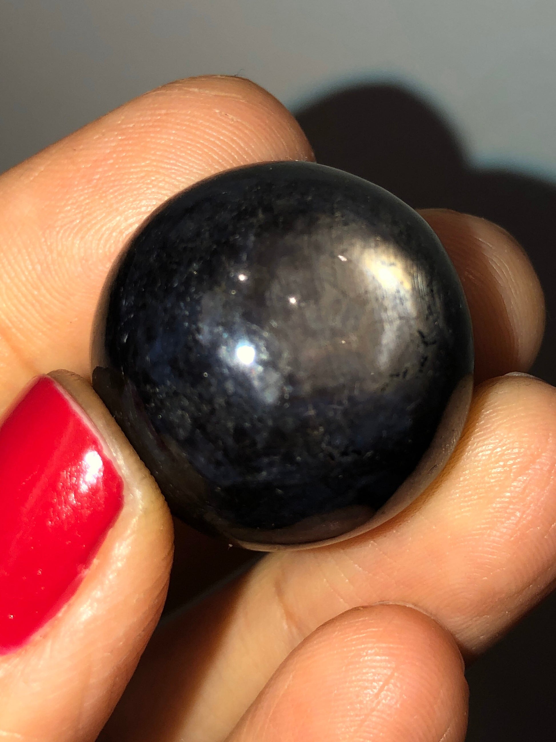 Amazing! Polished Star Sapphire Sphere with Natural Stunning Star