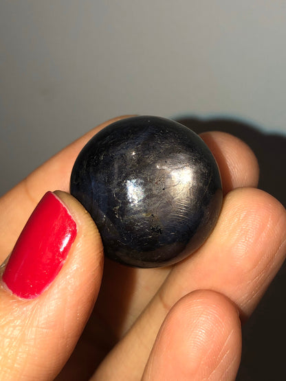 Amazing! Polished Star Sapphire Sphere with Natural Stunning Star