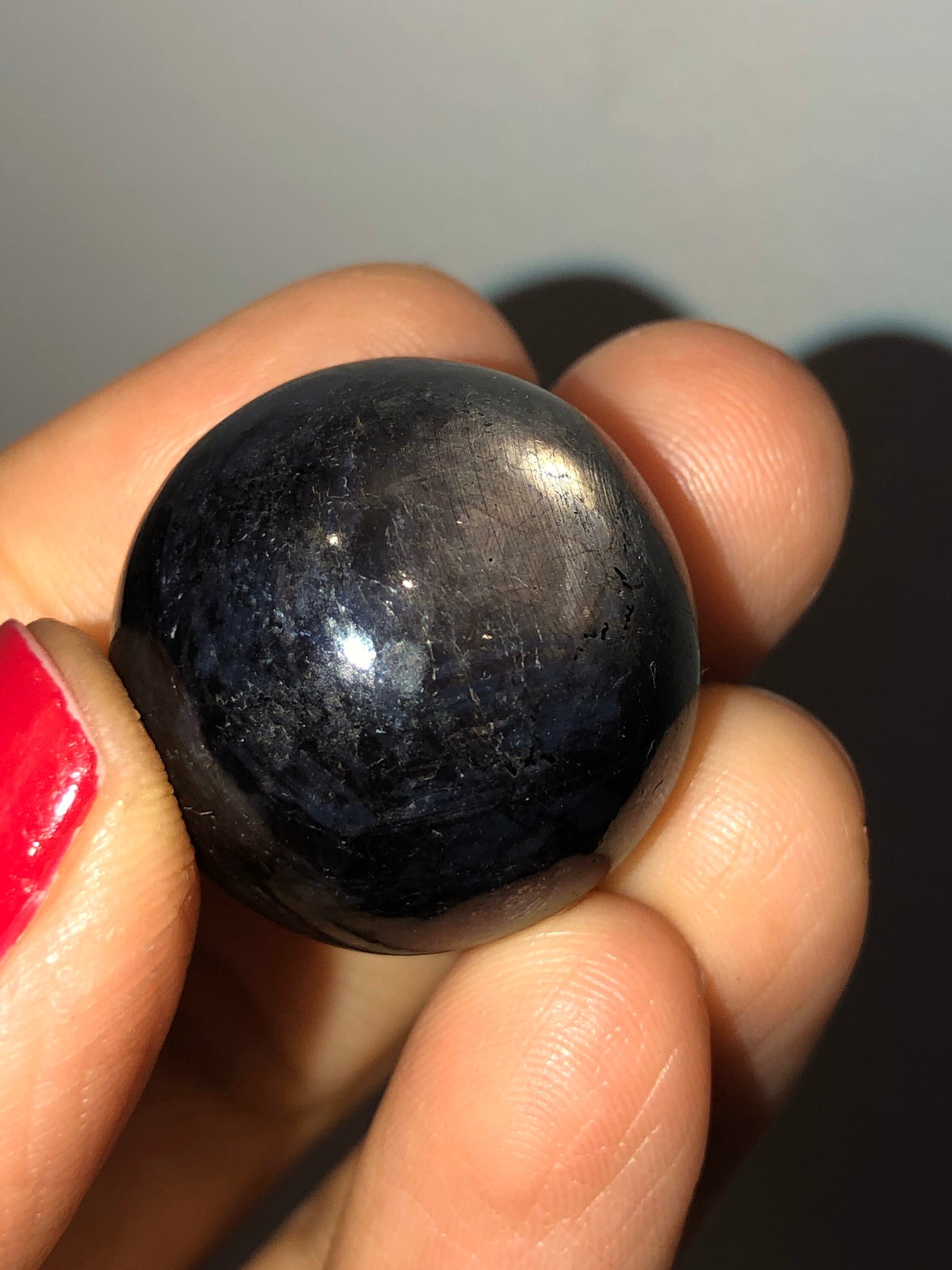 Amazing! Polished Star Sapphire Sphere with Natural Stunning Star