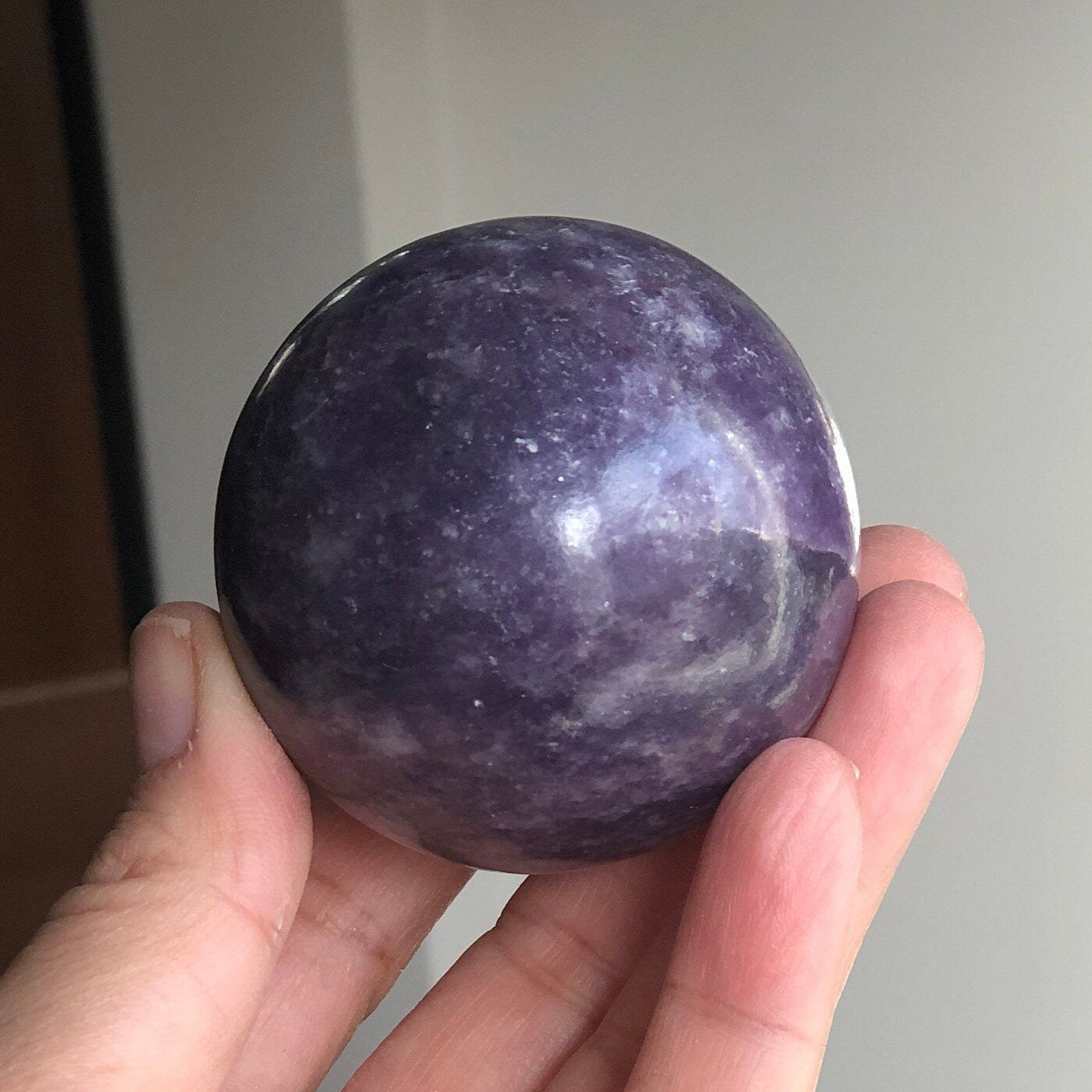 New Stock! Lilac Lepidolite (Mica) Sphere, Lepidolite Sphere