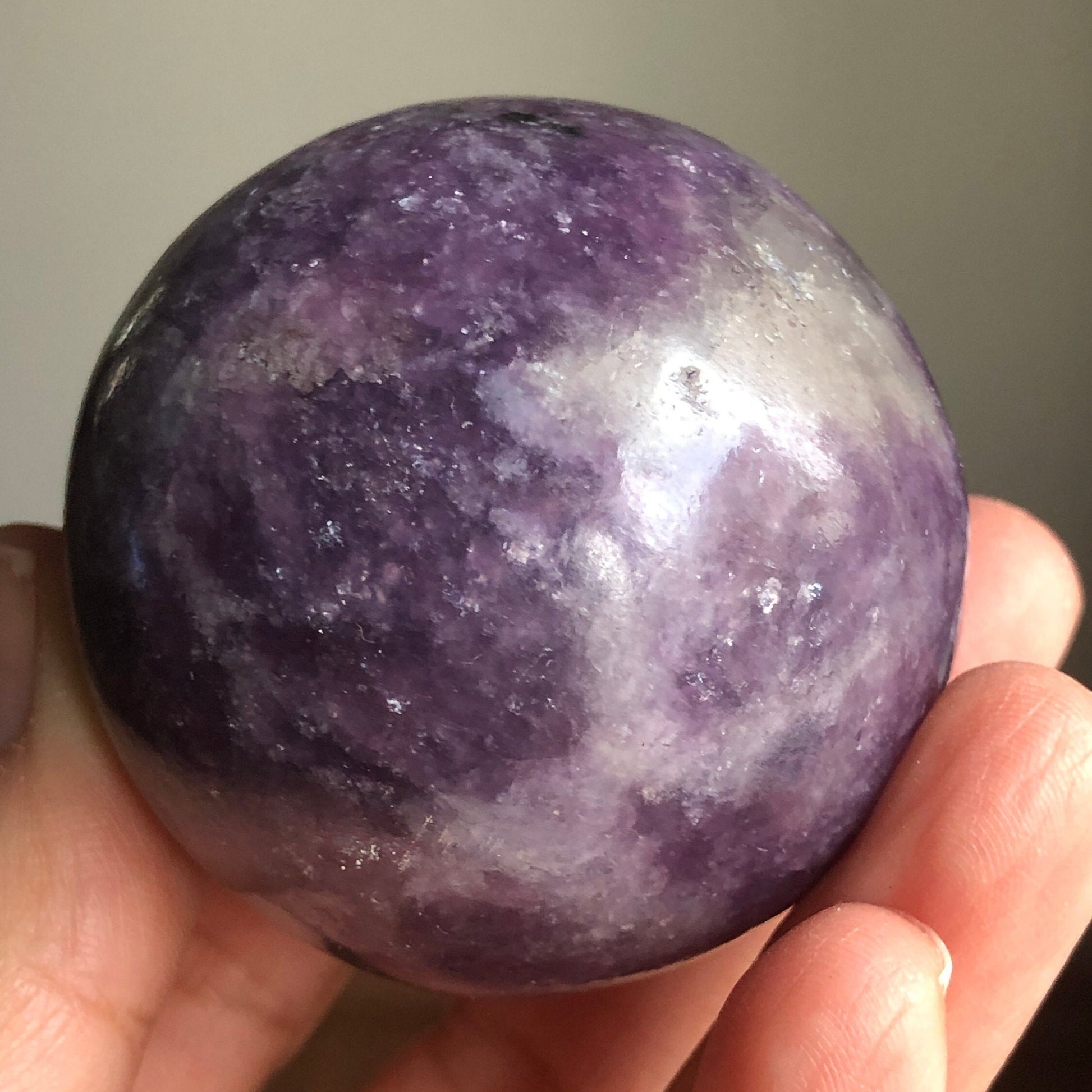 New Stock! Lilac Lepidolite (Mica) Sphere, Lepidolite Sphere