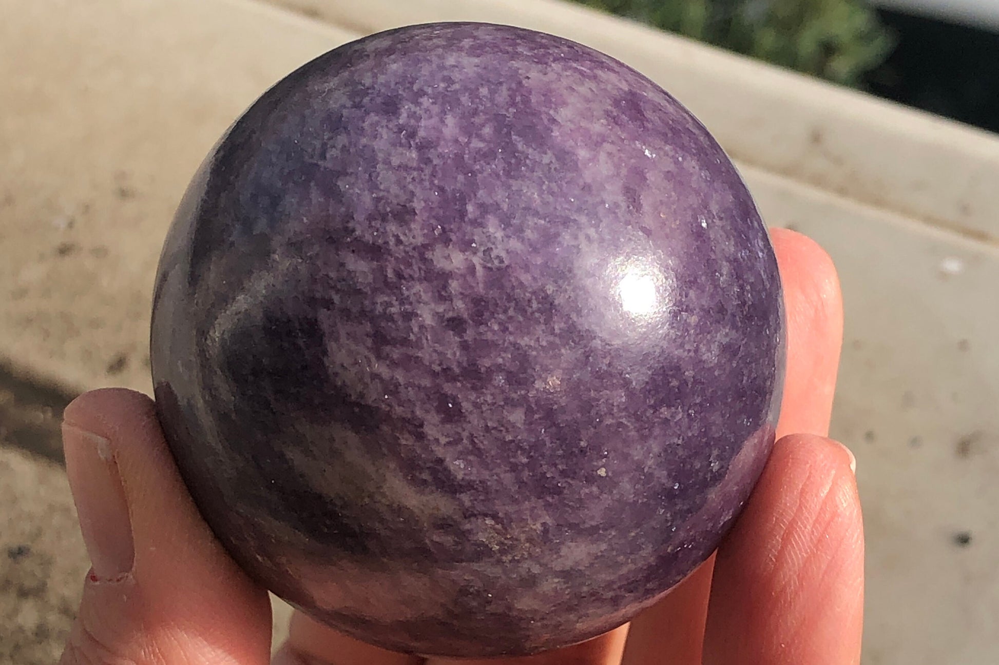 New Stock! Lilac Lepidolite (Mica) Sphere, Lepidolite Sphere