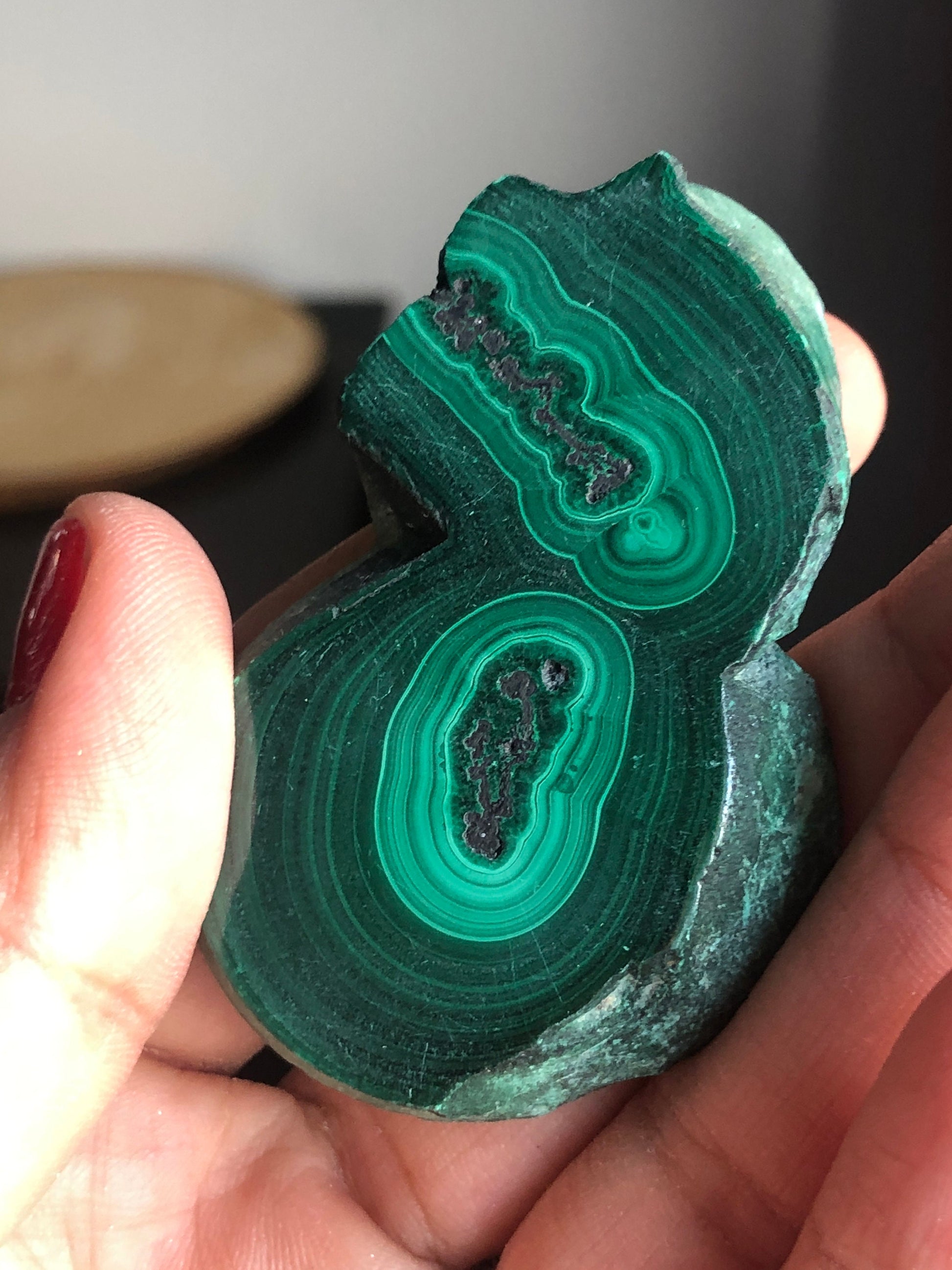 Set of 2! Polished Green Malachite Slabs, % 100 Natural