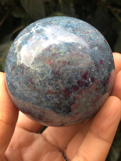 Amazing! Ruby Kyanite Crystal Sphere, Ruby Kyanite Ball,64 MM