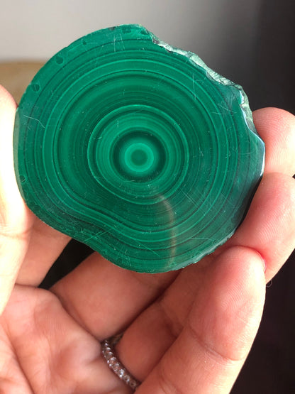 Set of 2! Polished Green Malachite Slabs, % 100 Natural