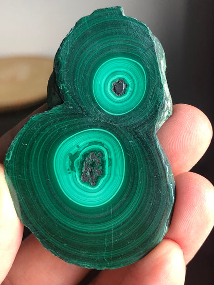 Set of 2! Polished Green Malachite Slabs, % 100 Natural