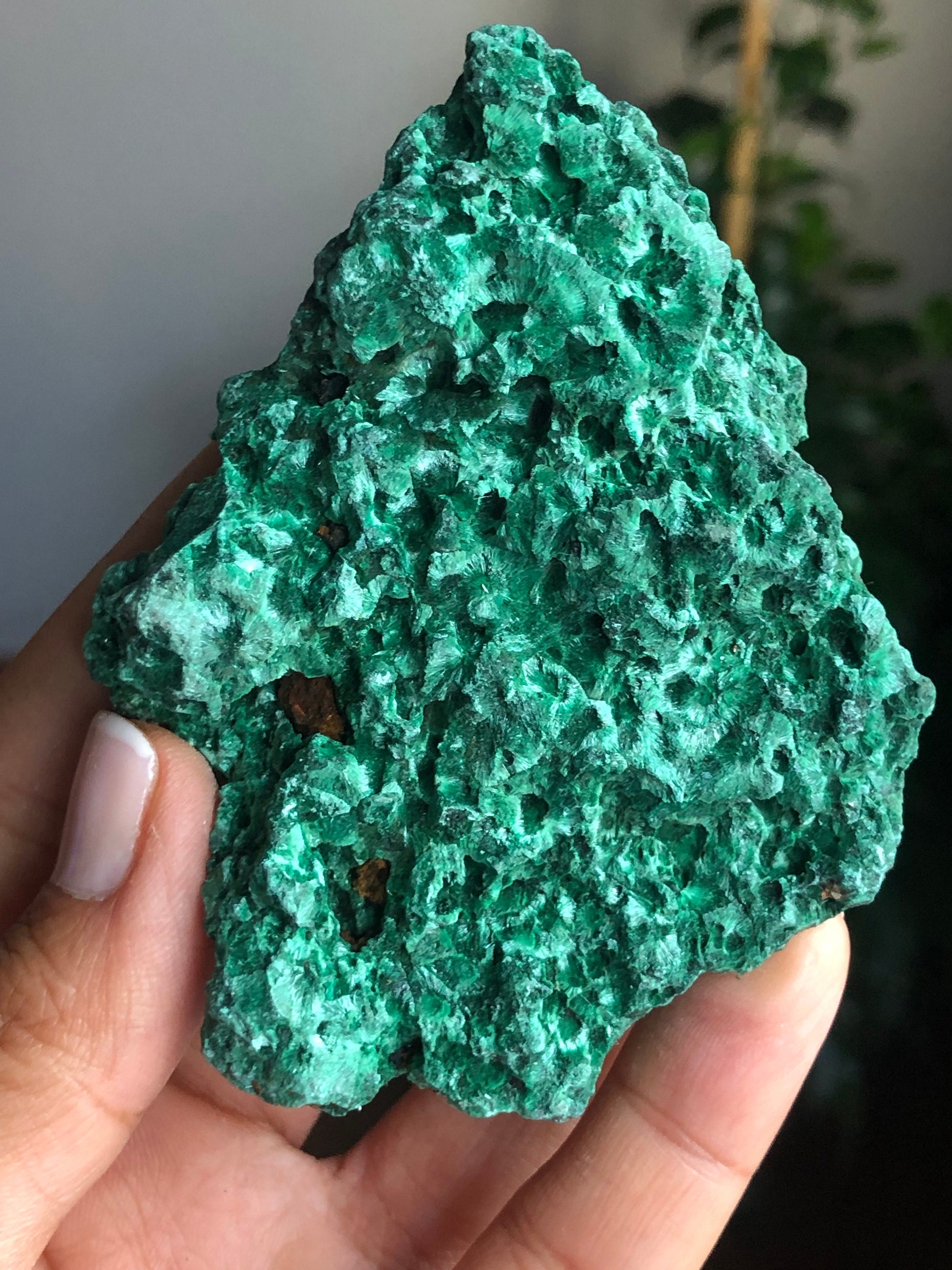 Beautiful Piece! Velvety Green Fibrous Malachite Mineral Specimen, Stone of Transformation