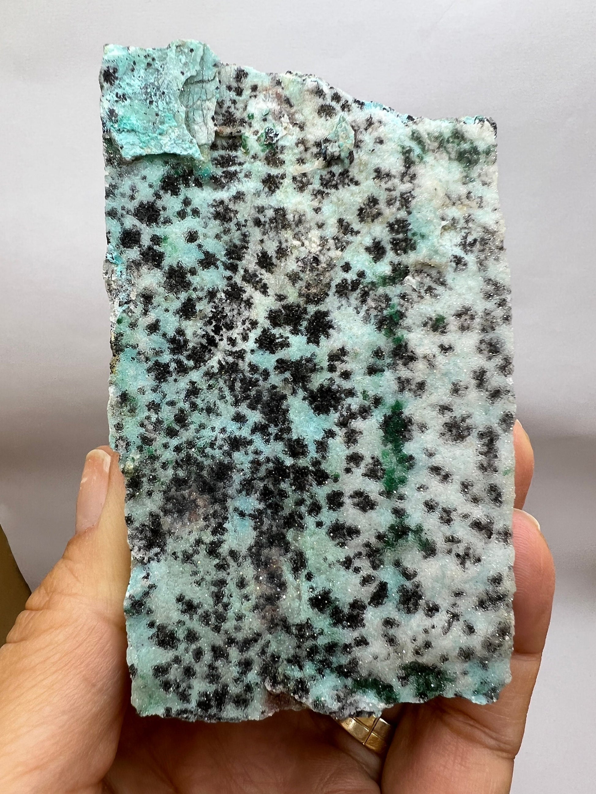 Wow!!!Druzy Blue Chrysocolla with Dendritic Malachite and Manganese Specimen